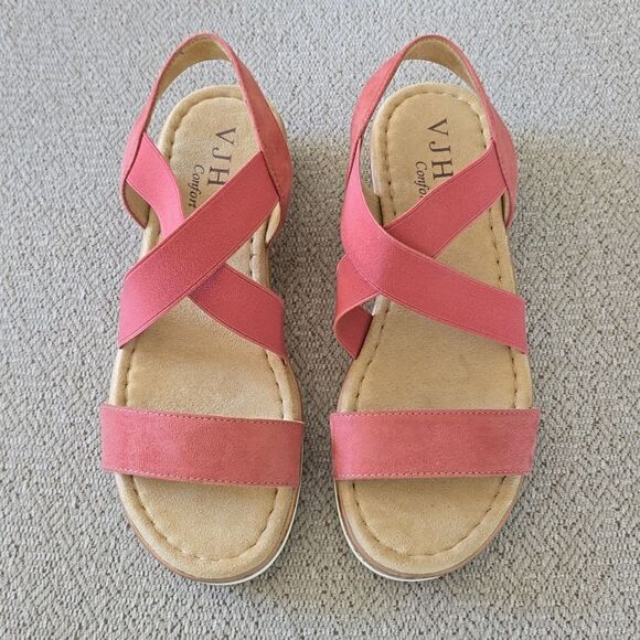 VJH Confort NWOT Brick Slip On Elastic Ankle Lightweight Casual Sandals - Size 9 - Picture 1 of 10